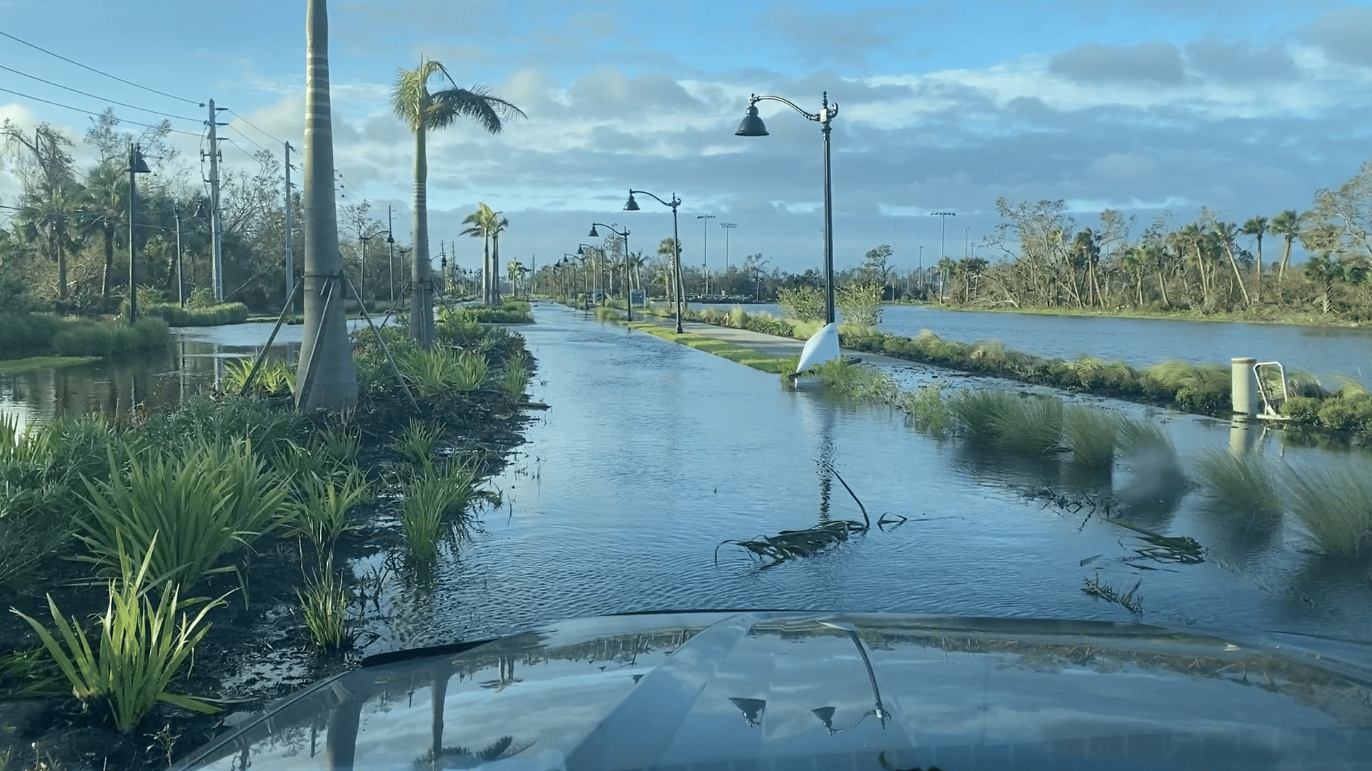 Flooded Roadway Hurricane Ian