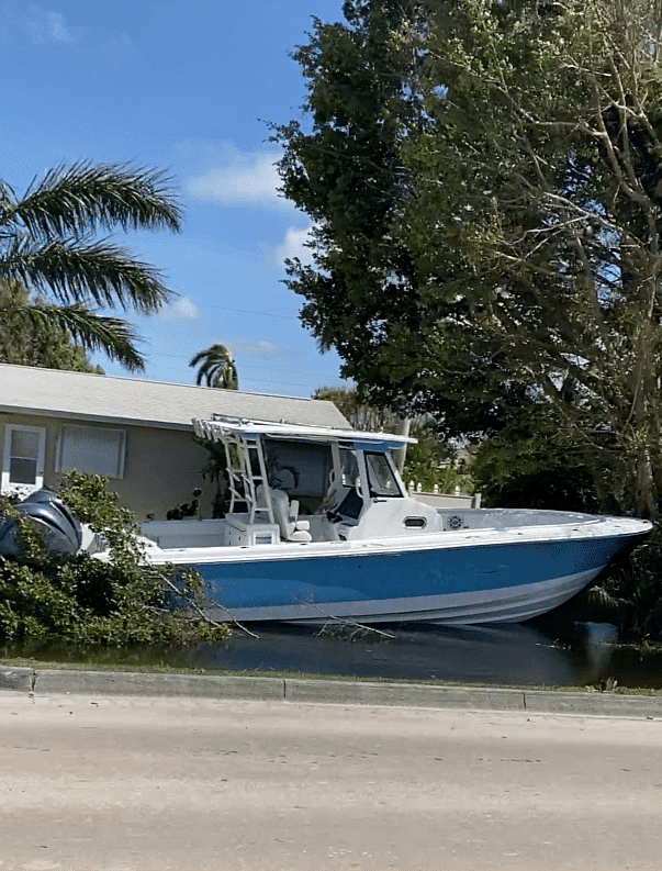 Hurricane Ian Boat in Yard