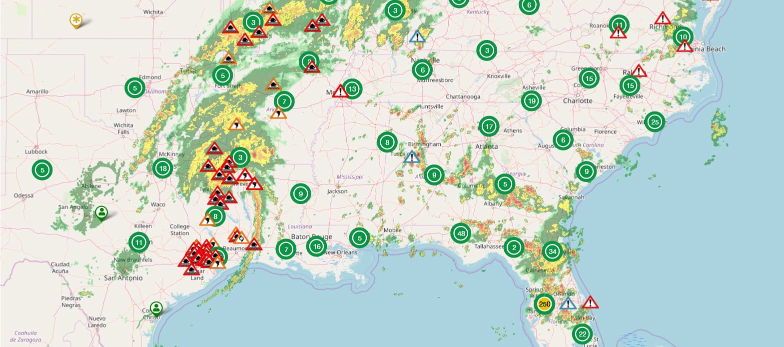 Hurricane Beryl map