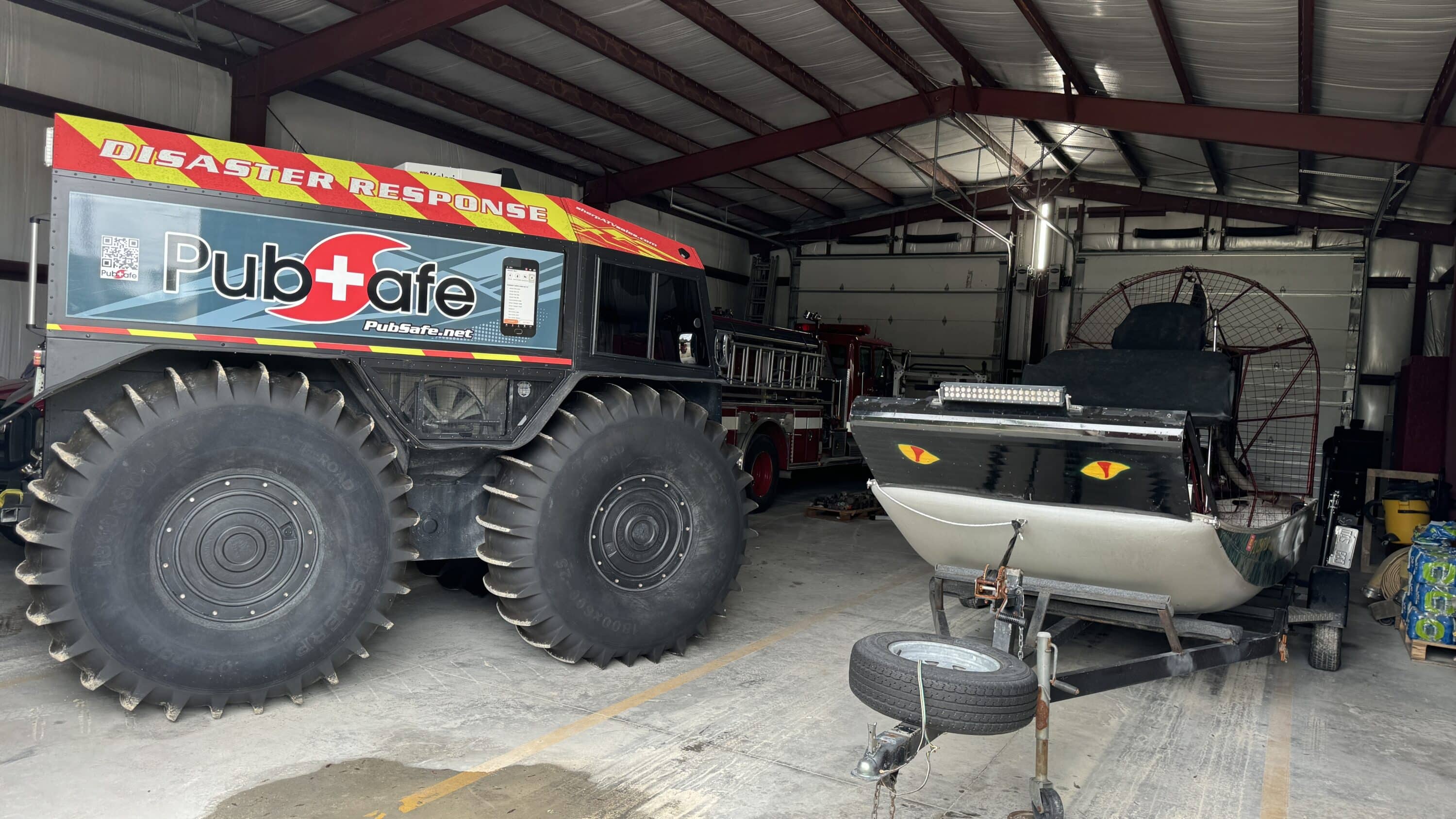 Sherp ATV at Firehouse REady to deploy for Hurricane Helene