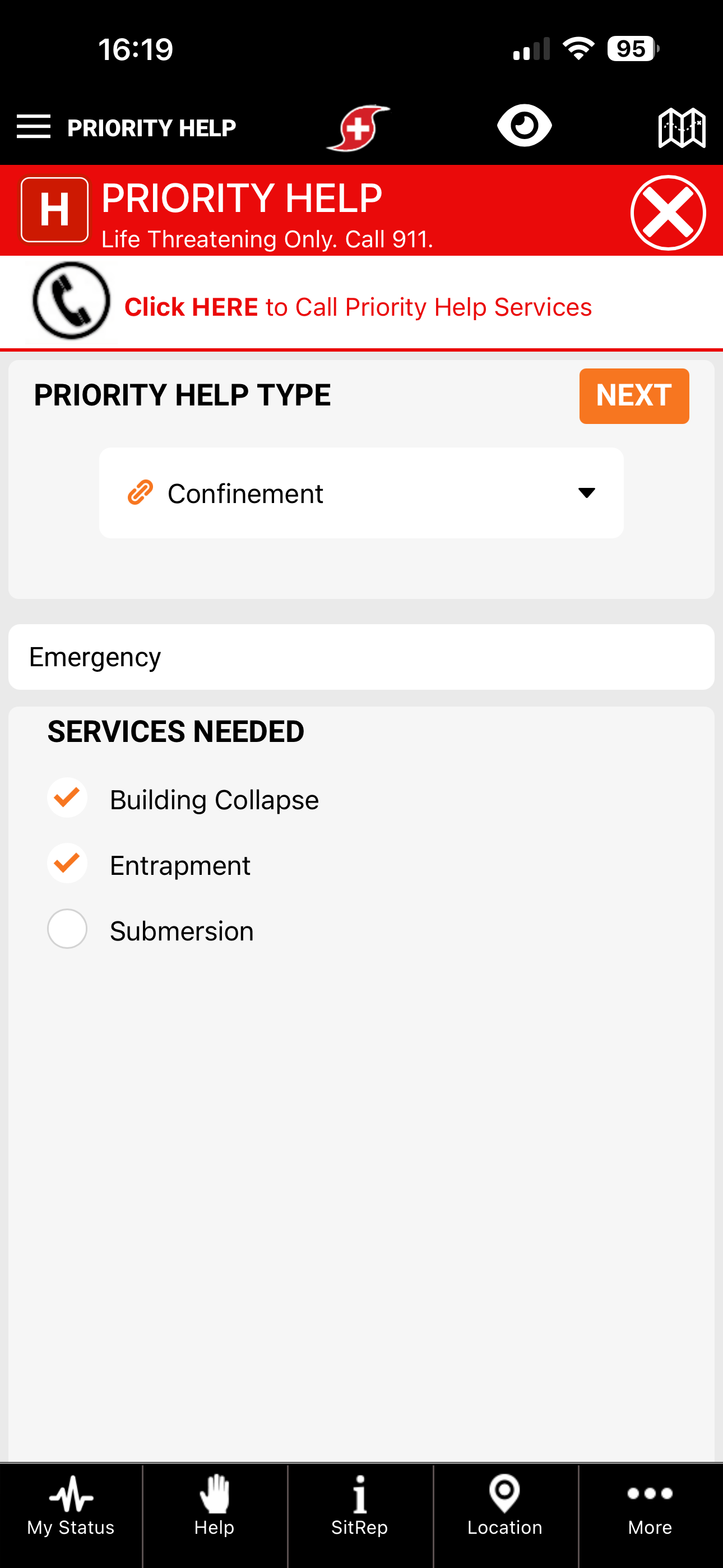 Public Safety Community Mobile App Request for Help