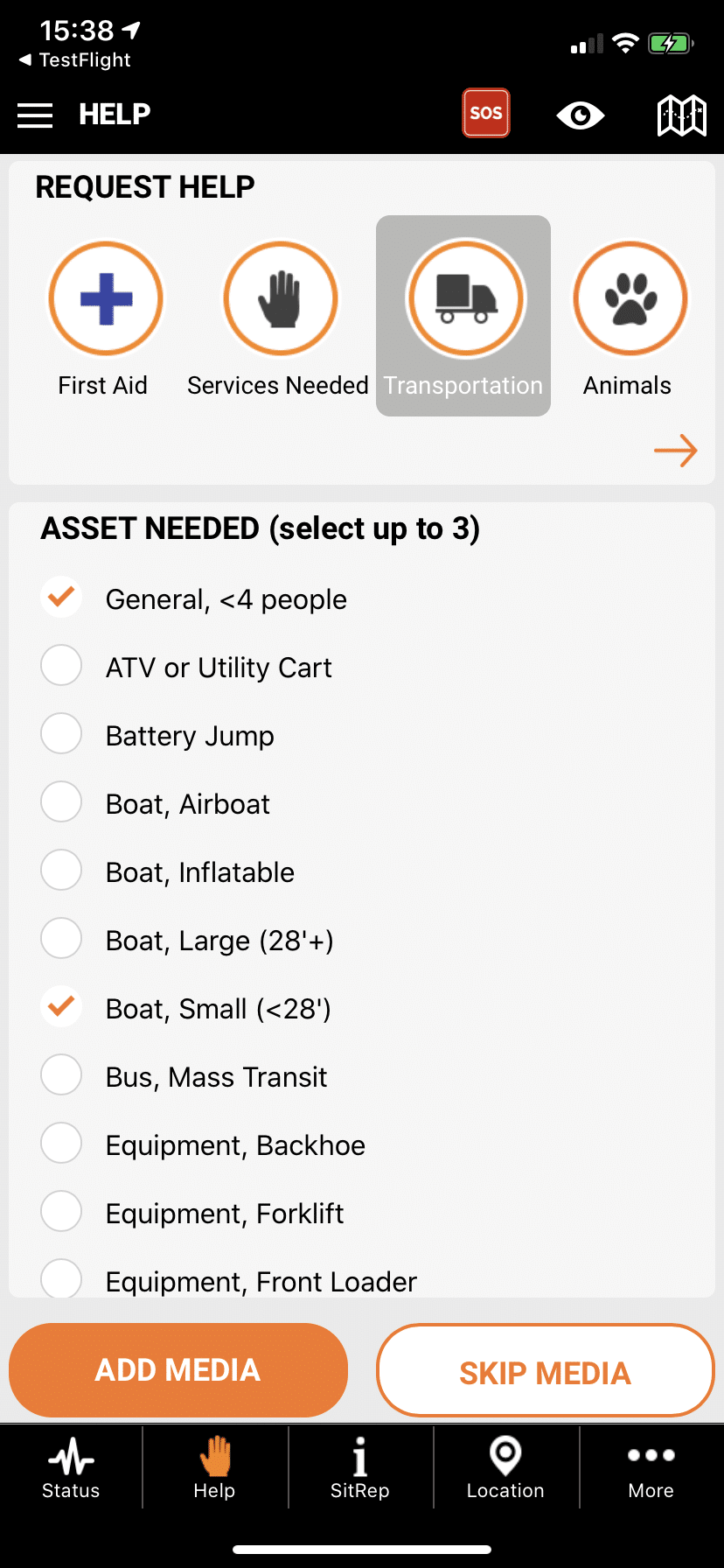Public Safety Community Mobile App Request for Help