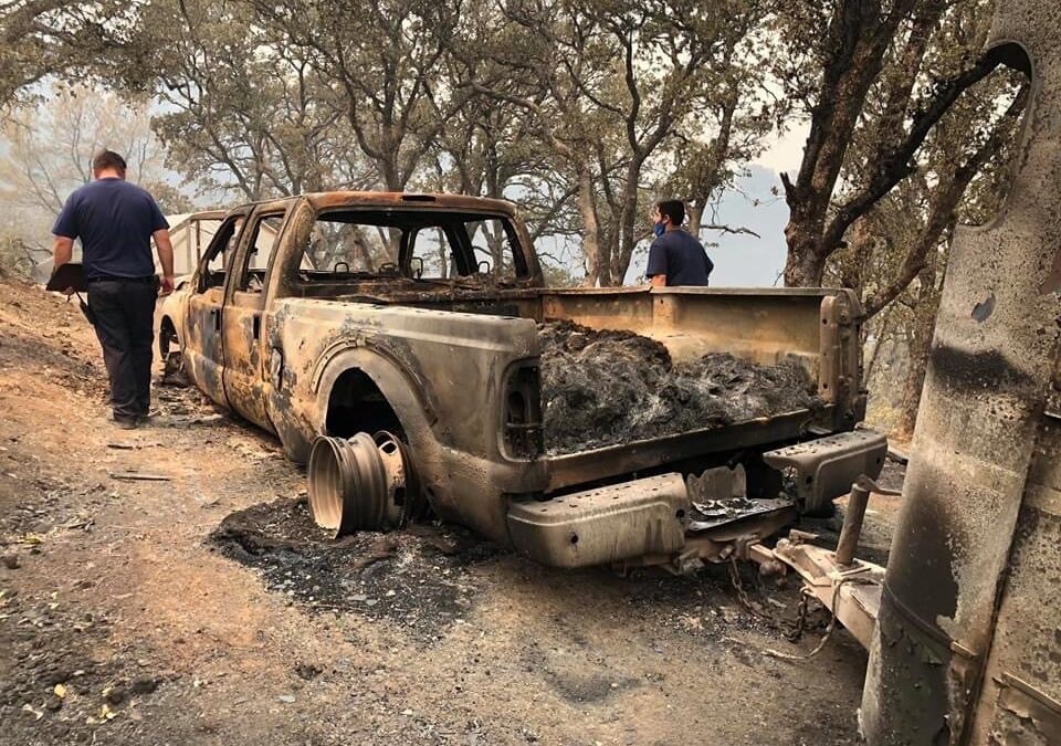 Burned Car Wildfire Volunteer Assistance